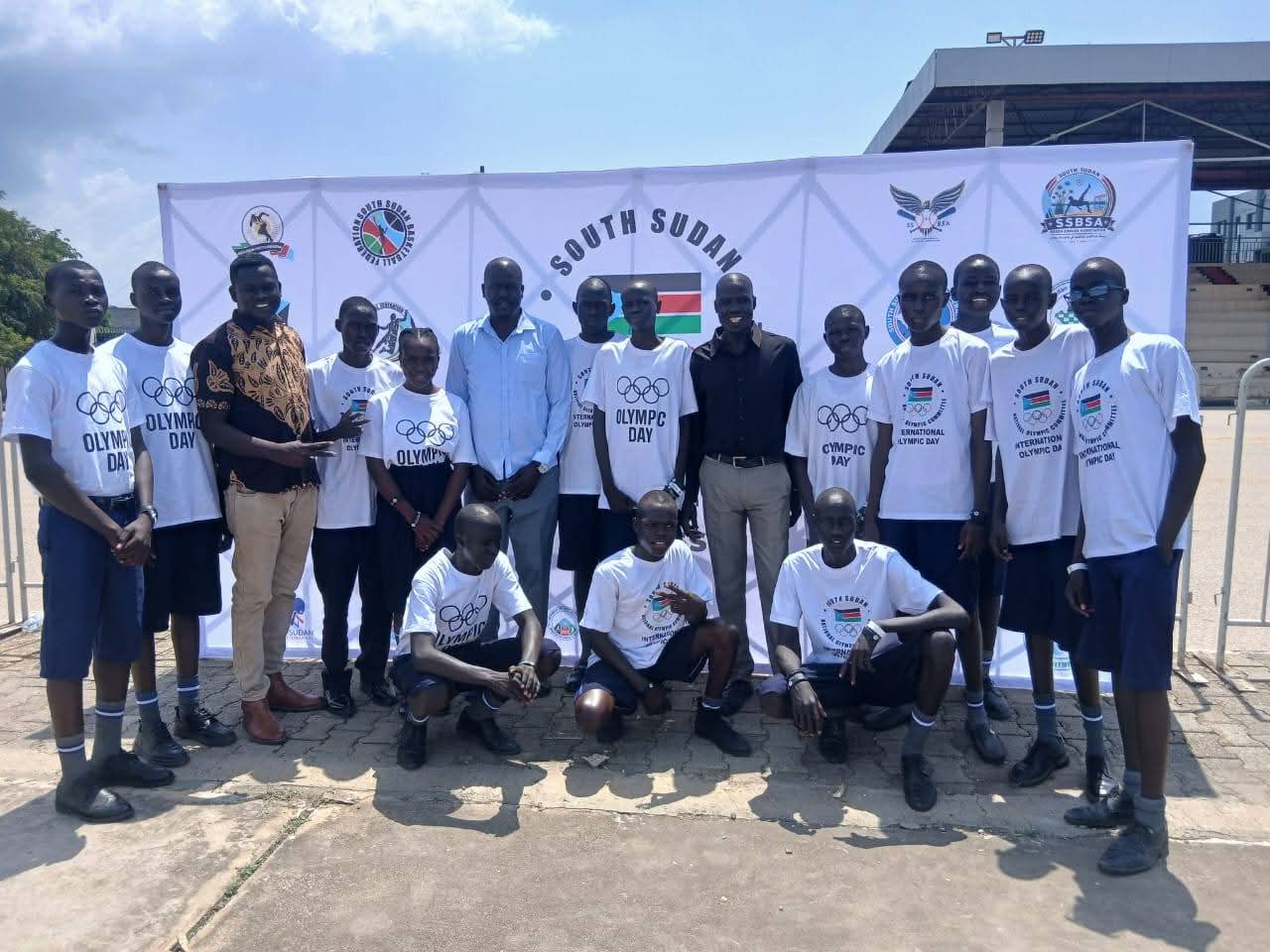 Young South Sudanese athletes and sports leaders gathered for International Olympic Day